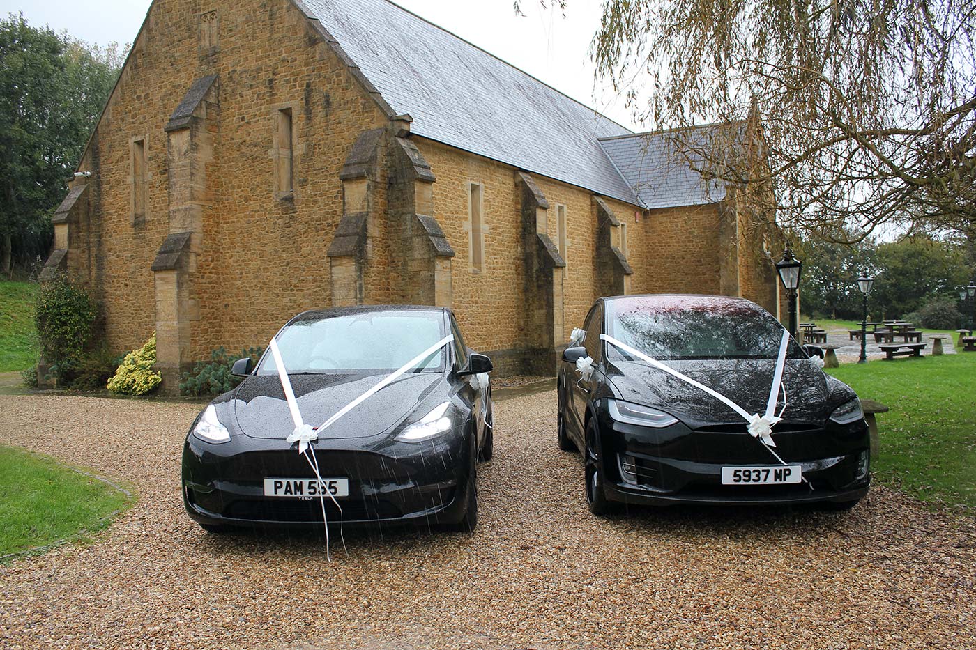 Tesla X and Tesla Y wedding cars