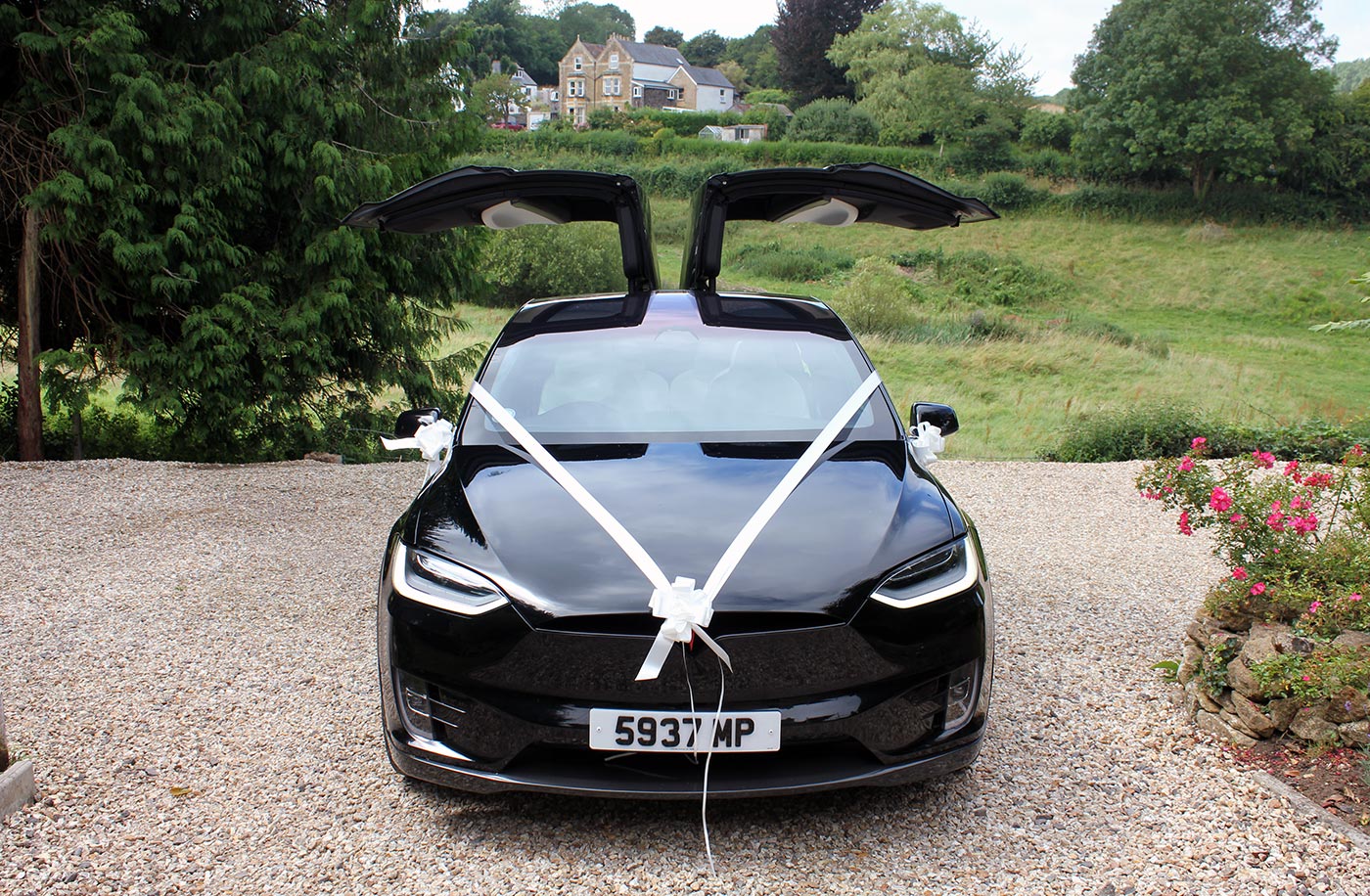 Tesla X wedding car